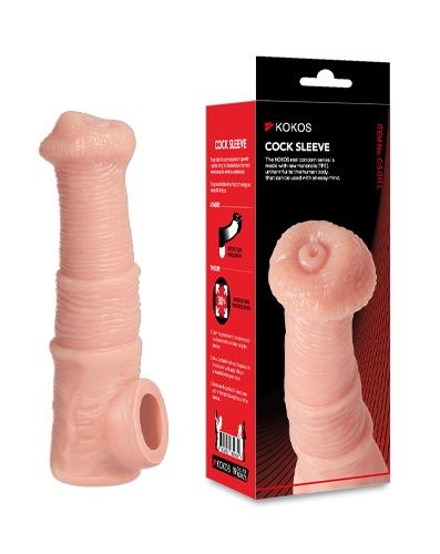 Телесная фантазийная насадка на член Cock Sleeve Size M - KOKOS - в Казани купить с доставкой