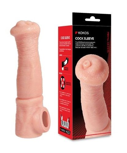 Телесная фантазийная насадка на член Cock Sleeve Size L - KOKOS - в Казани купить с доставкой