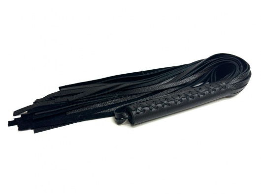 Черная многохвостовая плеть из мягкой кожи - 57 см. - БДСМ Арсенал - купить с доставкой в Казани