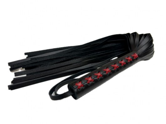 Кожаная плеть Sex Game с красным плетением на рукояти - 57 см. - БДСМ Арсенал - купить с доставкой в Казани