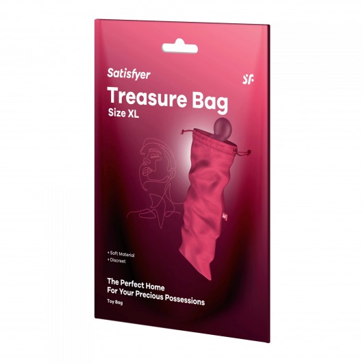 Розовый мешочек для хранения игрушек Treasure Bag XL - Satisfyer - купить с доставкой в Казани