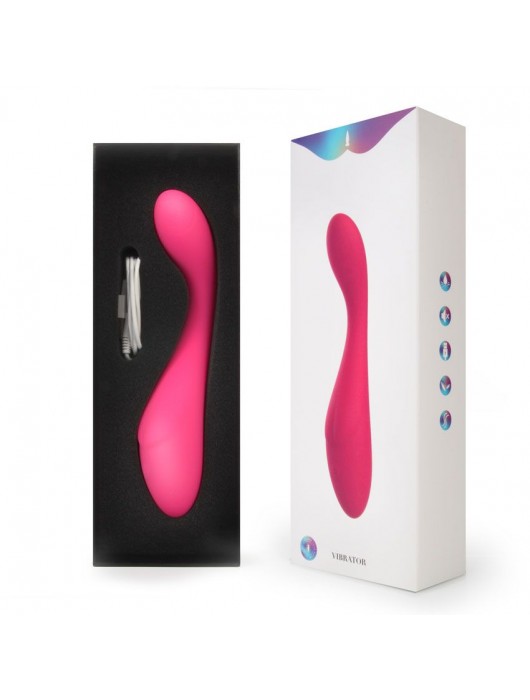 Розовый изогнутый вибромассажер - 18,9 см. - I-MOON