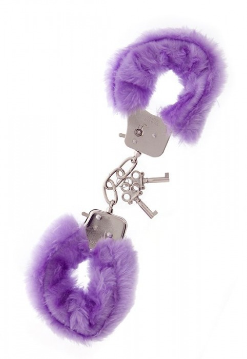 Фиолетовые меховые наручники METAL HANDCUFF WITH PLUSH LAVENDER - Dream Toys - купить с доставкой в Казани