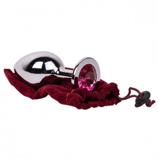 Большой стальной плаг с розовым кристаллом Pink Bubble Gum - 9,5 см. - Erotic Fantasy - купить с доставкой в Казани