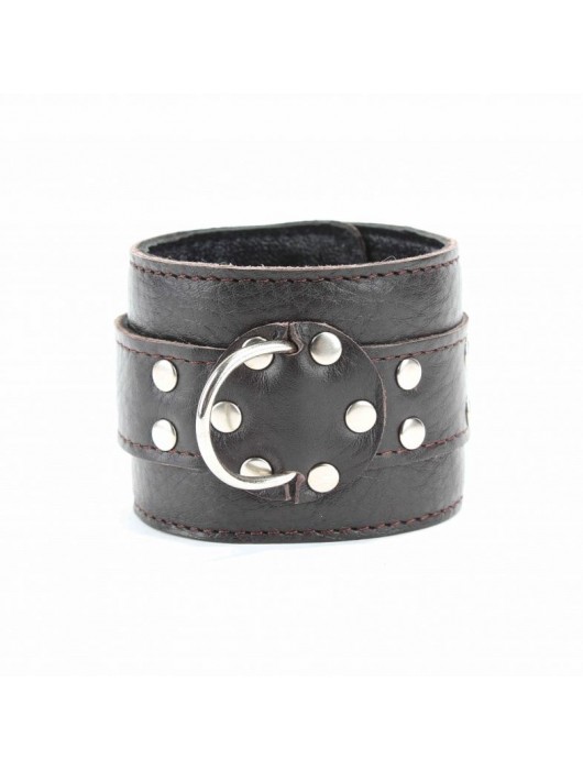 Коричневые оковы из мягкой кожи на металлической цепочке - БДСМ Арсенал - купить с доставкой в Казани