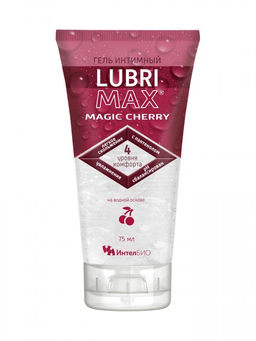 Интимный гель-смазка на водной основе Lubrimax Magic Cherry - 75 мл. - ИнтелБИО - купить с доставкой в Казани