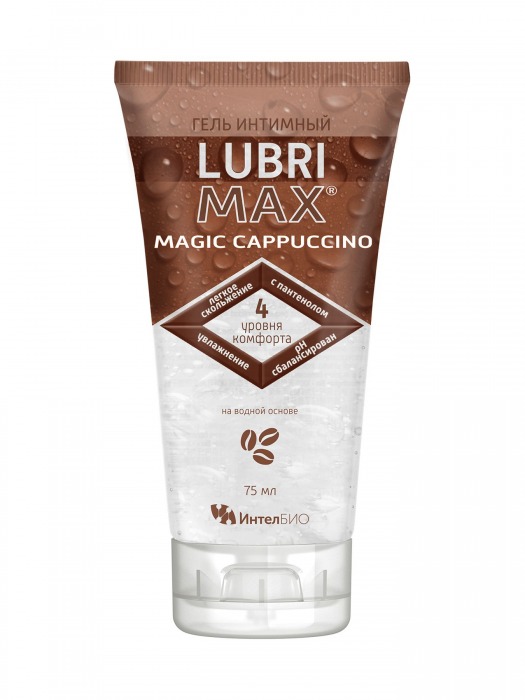 Интимный гель-смазка на водной основе Lubrimax Magic Cappuccino - 75 мл. - ИнтелБИО - купить с доставкой в Казани