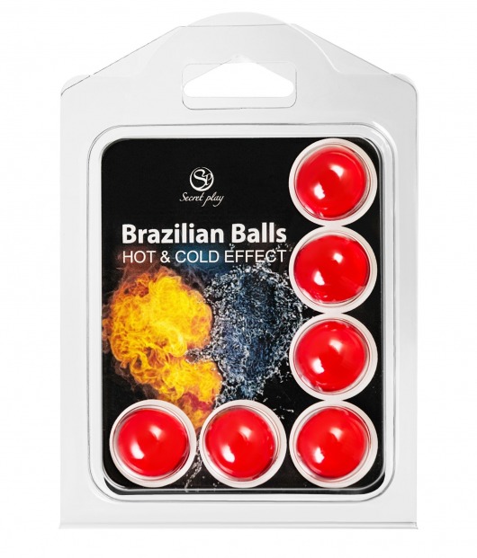 Набор из 6 шариков с массажным маслом Brazilian Balls с охлаждающим и разогревающим эффектом - Secret Play - купить с доставкой в Казани