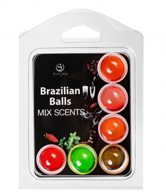 Набор из 6 шариков с ароматизированными массажными маслами Brazilian Balls - Secret Play - купить с доставкой в Казани