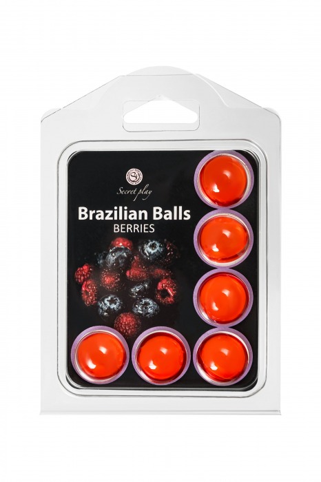 Набор из 6 шариков с массажным маслом Brazilian Balls с ароматом ягод - Secret Play - купить с доставкой в Казани