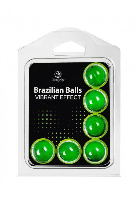 Набор из 6 шариков с массажным маслом Brazilian Balls с эффектом вибрации - Secret Play - купить с доставкой в Казани