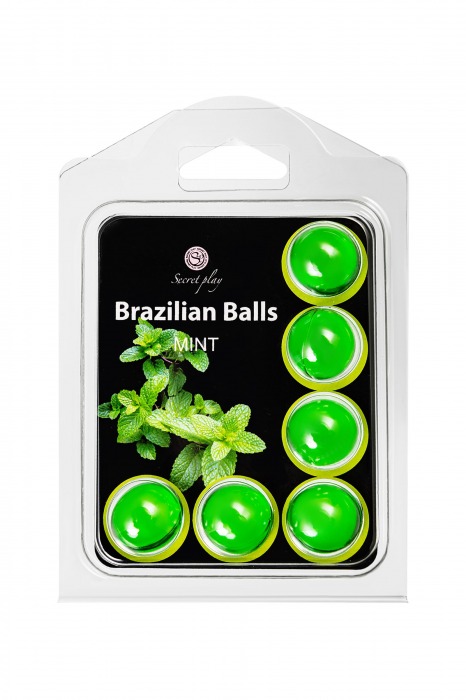 Набор из 6 шариков с массажным маслом Brazilian Balls с ароматом мяты - Secret Play - купить с доставкой в Казани