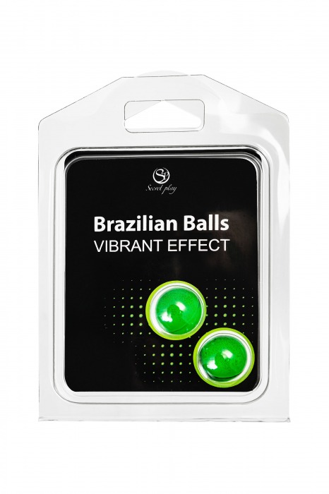 Набор из 2 шариков с массажным маслом Brazilian Balls с эффектом вибрации - Secret Play - купить с доставкой в Казани