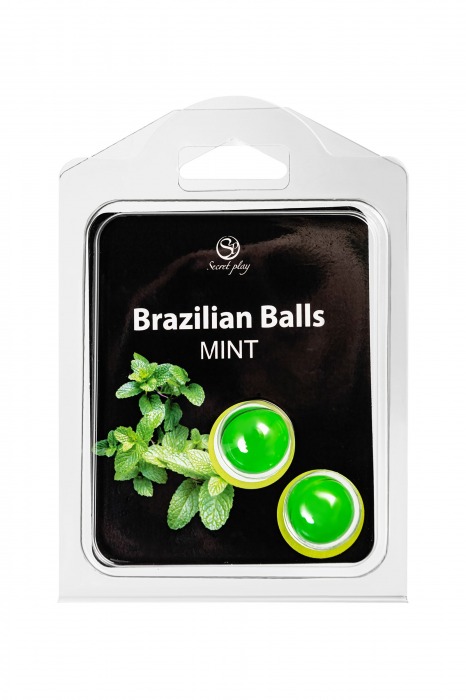 Набор из 2 шариков с массажным маслом Brazilian Balls с ароматом мяты - Secret Play - купить с доставкой в Казани