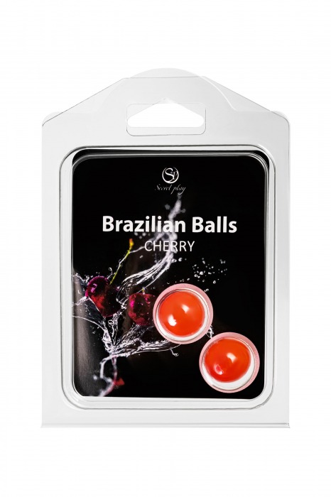 Набор из 2 шариков с массажным маслом Brazilian Balls с ароматом вишни - Secret Play - купить с доставкой в Казани