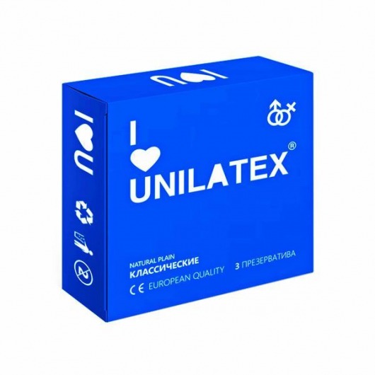 Классические презервативы Unilatex Natural Plain - 3 шт. - Unilatex - купить с доставкой в Казани