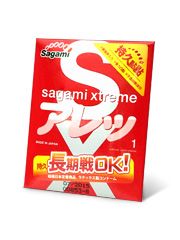 Утолщенный презерватив Sagami Xtreme FEEL LONG с точками - 1 шт. - Sagami - купить с доставкой в Казани