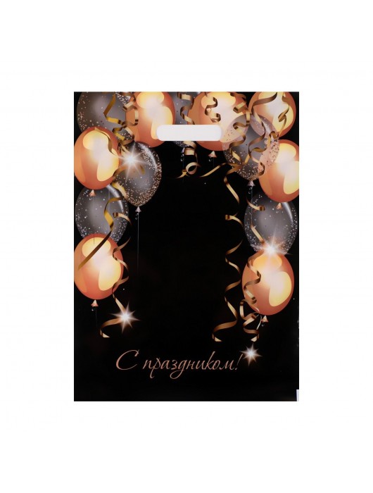 Пакет с вырубной ручкой и принтом в виде шариков (30х40 см) - Сима-Ленд - купить с доставкой в Казани