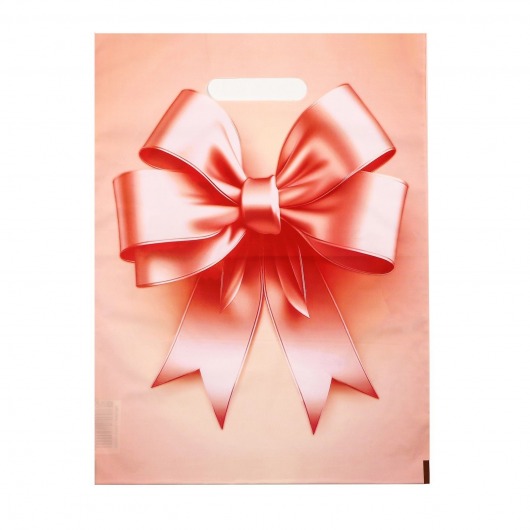 Пакет с принтом в виде банта с вырубной ручкой (30х40 см) - Сима-Ленд - купить с доставкой в Казани