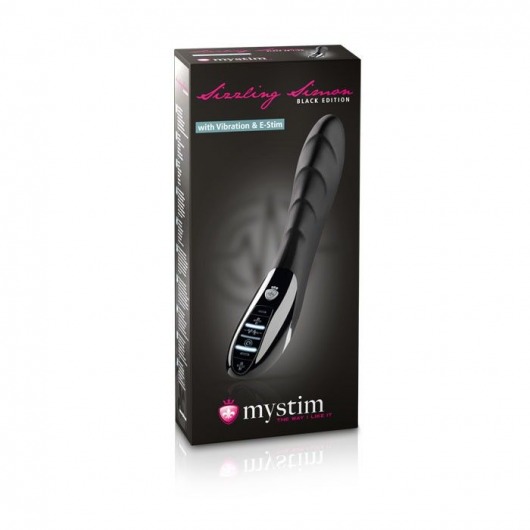 Вибратор с электростимуляцией Sizzling Simon Black Edition - 27 см. - MyStim - купить с доставкой в Казани