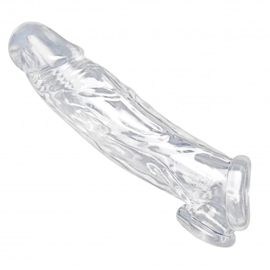 Прозрачная насадка для увеличения члена Realistic Clear Penis Enhancer and Ball Stretcher - 20,3 см. - XR Brands - в Казани купить с доставкой