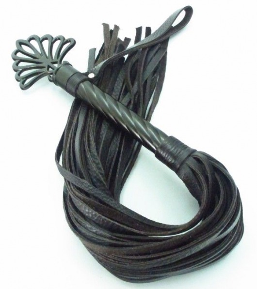Длинная плеть с рукоятью цвета шоколада - 66 см. - БДСМ Арсенал - купить с доставкой в Казани