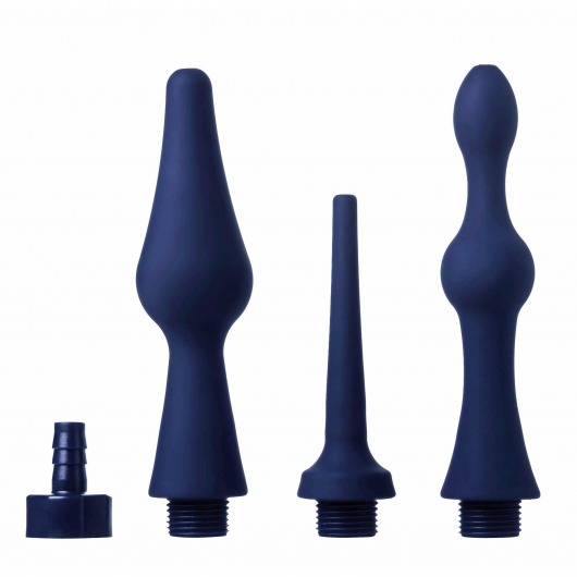 Набор из 3 универсальных насадок для анального душа Universal 3 Piece Silicone Enema Attachment Set - XR Brands - купить с доставкой в Казани