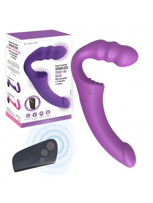 Фиолетовый безремневой страпон Straples Strap-On Dildo - Erokay - купить с доставкой в Казани