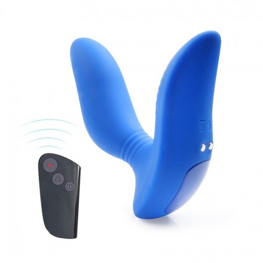 Синий вибромассажер простаты 3,5’’ Remote Control Curve P-spot Massager - 12 см. - Erokay - в Казани купить с доставкой