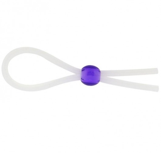 Прозрачное лассо с фиолетовой бусиной SILICONE COCK RING WITH BEAD LAVENDER - NMC - в Казани купить с доставкой