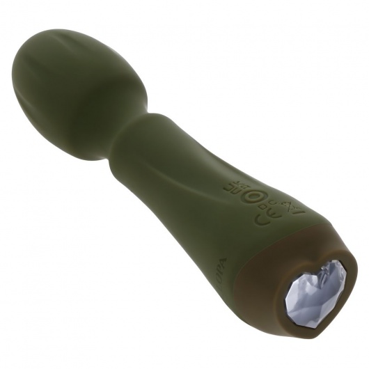 Мини-вибромассажёр цвета хаки Heartfelt - 13,4 см. - Selopa