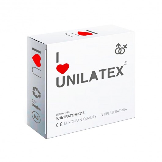 Ультратонкие презервативы Unilatex Ultra Thin - 3 шт. - Unilatex - купить с доставкой в Казани