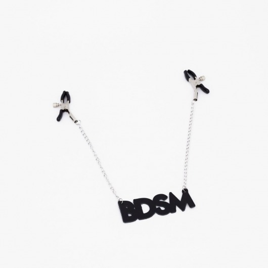 Зажимы на соски с кожаной подвеской BDSM - Crazy Handmade - купить с доставкой в Казани