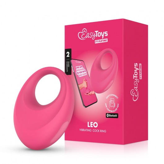 Розовое интерактивное эрекционное виброкольцо Leo - Easy toys - в Казани купить с доставкой
