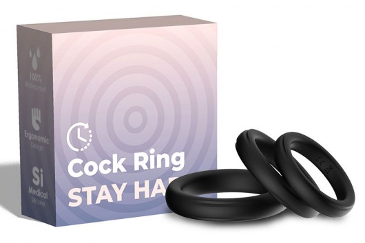 Набор из 3 черных эрекционных колец Stay Hard - Boys of Toys - в Казани купить с доставкой