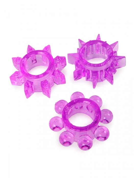 Набор из 3 лиловых эрекционных колец различной формы - Erowoman-Eroman - в Казани купить с доставкой