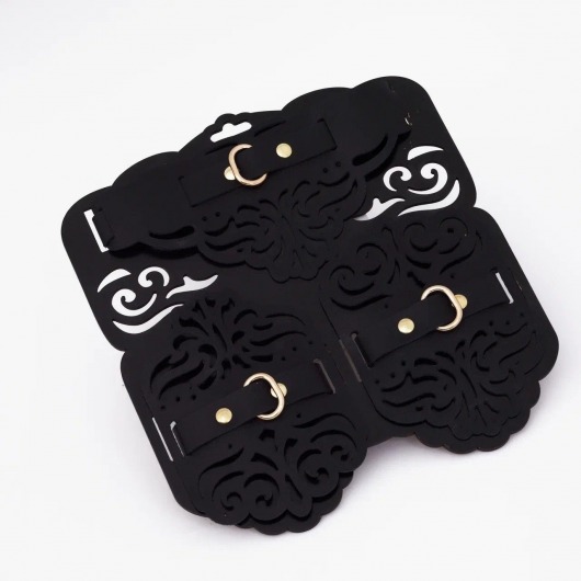 Фигурный набор для БДСМ-игр с узорами и золотистой фурнитурой - Crazy Handmade - купить с доставкой в Казани