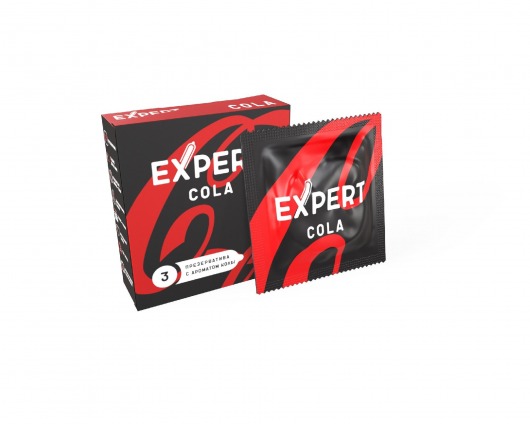Презервативы с ароматом колы Expert Cola - 3 шт. - Expert - купить с доставкой в Казани