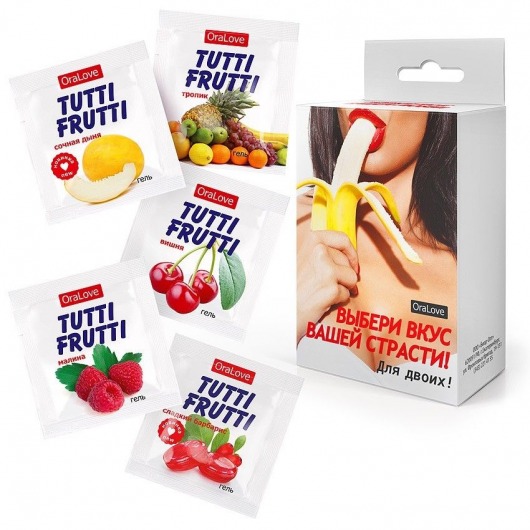 Набор из 5 саше съедобных смазок Tutti-Frutti - Биоритм - купить с доставкой в Казани
