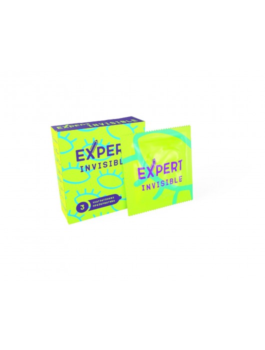 Ультратонкие презервативы Expert Invisible - 3 шт. - Expert - купить с доставкой в Казани