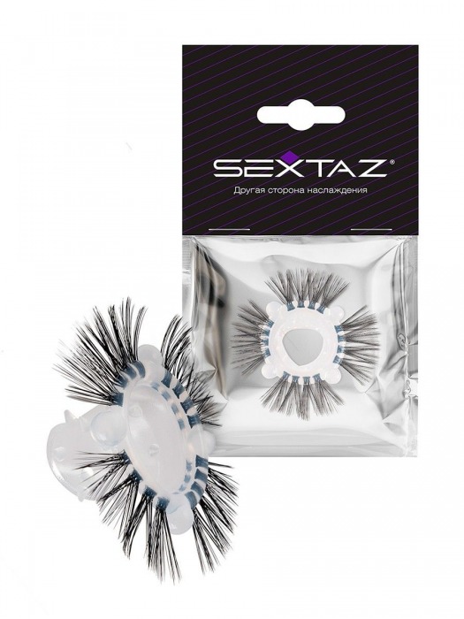 Эластичное эрекционное кольцо с черными «ресничками» - Sextaz - в Казани купить с доставкой