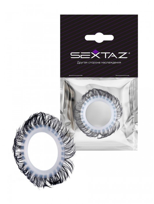 Эластичное эрекционное колечко с черными «ресничками» - Sextaz - в Казани купить с доставкой