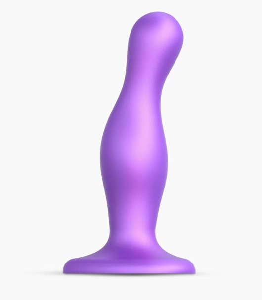Фиолетовая насадка Strap-On-Me Dildo Plug Curvy size M - Strap-on-me - купить с доставкой в Казани