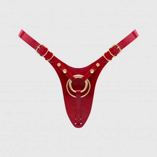 Красный пояс для фиксации насадок Strap-On-Me Leatherette Harness Fabulous - Strap-on-me - купить с доставкой в Казани