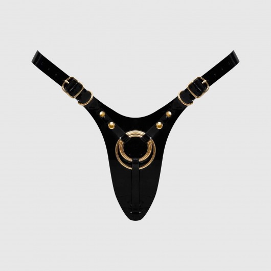 Черный пояс для фиксации насадок Strap-On-Me Leatherette Harness Fabulous - Strap-on-me - купить с доставкой в Казани