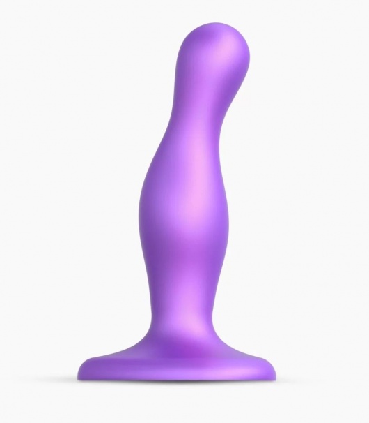 Фиолетовая насадка Strap-On-Me Dildo Plug Curvy size S - Strap-on-me - купить с доставкой в Казани