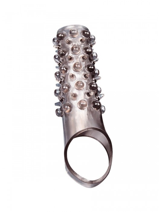 Дымчатая насадка на пенис с шипами и выпуклостями - 12 см. - Sex Expert - в Казани купить с доставкой