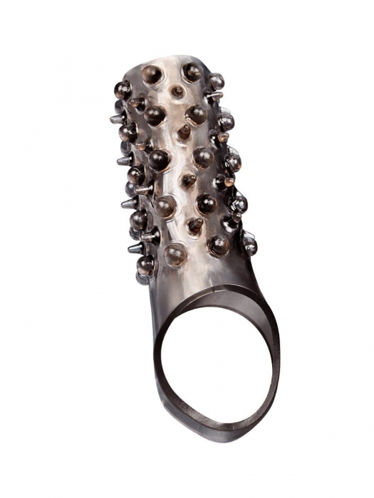 Дымчатая насадка на пенис с шипами и выпуклостями - 12,5 см. - Sex Expert - в Казани купить с доставкой