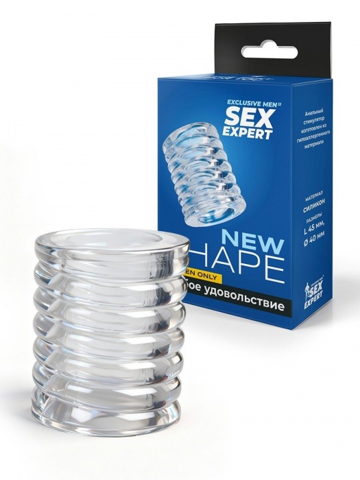 Прозрачная сквозная насадка на пенис с ребрышками - Sex Expert - в Казани купить с доставкой