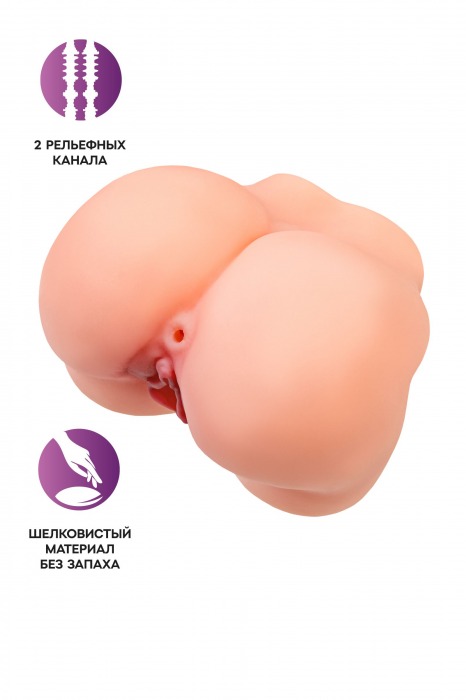 Реалистичный мастурбатор в форме попки с 2 любовными входами - No Name - в Казани купить с доставкой